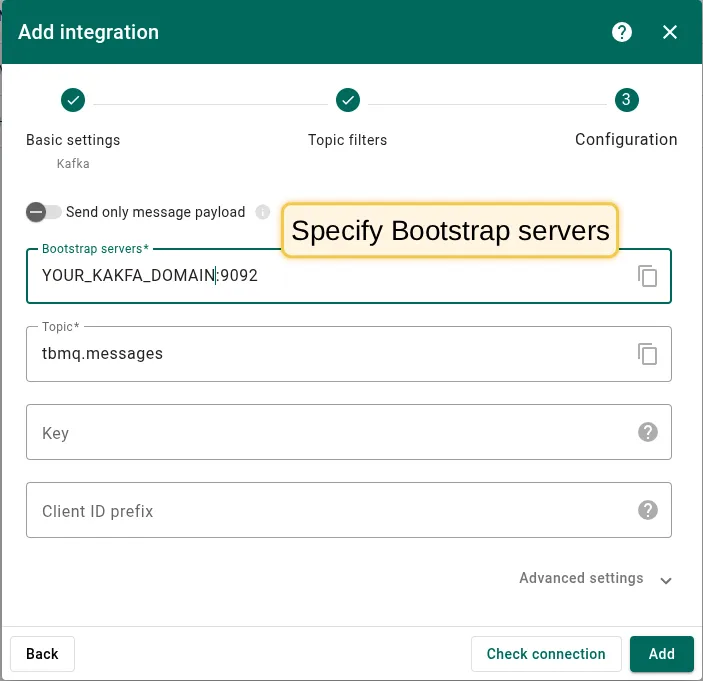 Bootstrap servers configuration for common/Docker Kafka setup