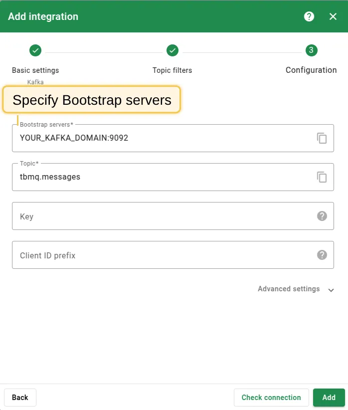 Bootstrap servers configuration for common/Docker Kafka setup