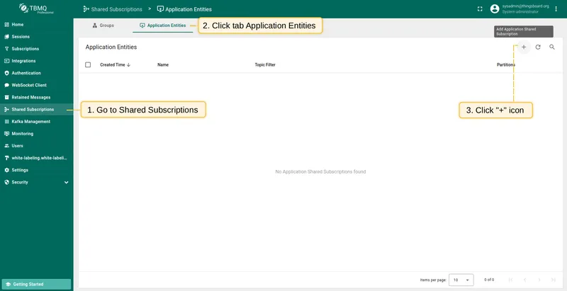 Open Shared Subscriptions page and click the plus icon