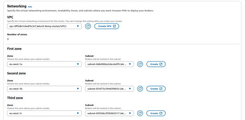 AWS MSK - choose TBMQ cluster's VPC
