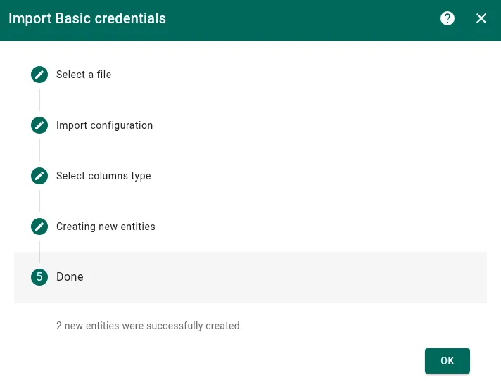 Step 5 — import results summary