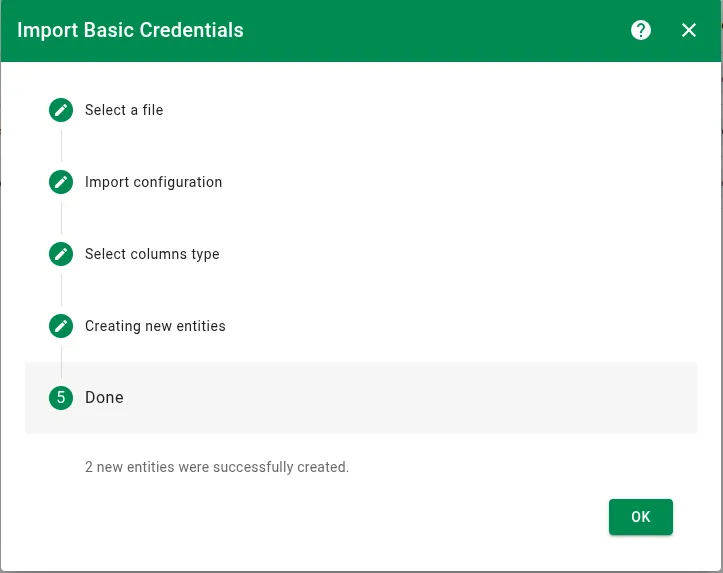 Step 5 — import results summary