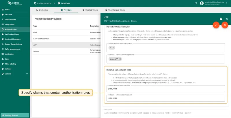 Configure JWT default and dynamic authorization rules