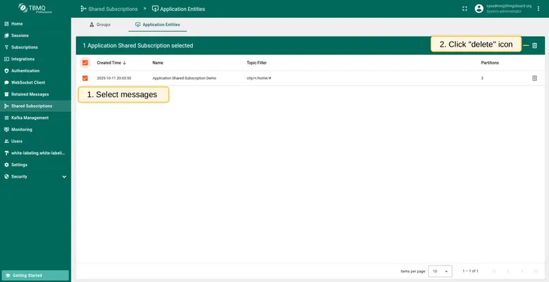 Select multiple subscriptions and click Delete in the top right corner