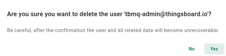 Confirm deletion by clicking Yes