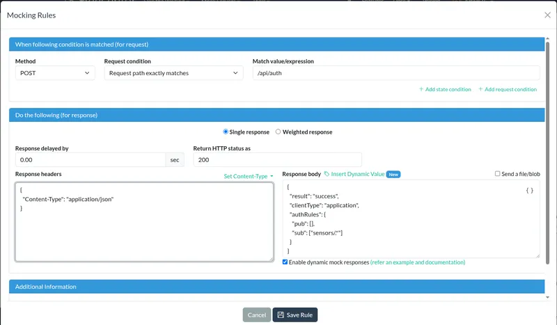 Configure Beeceptor mocking rule for HTTP authentication