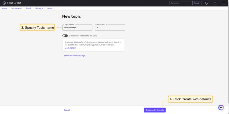 Click Create topic