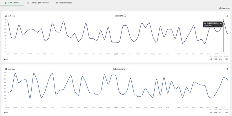 TBMQ Monitoring State and Health page