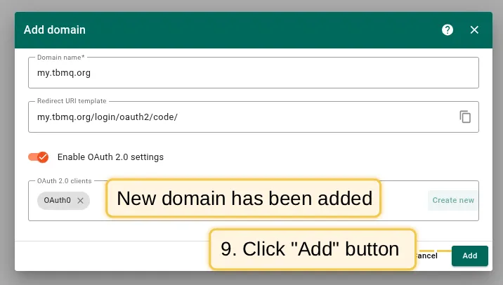 Auth0 client added, confirm domain