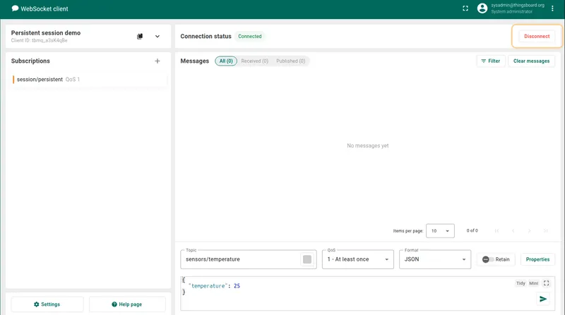 Step 3: disconnect the client