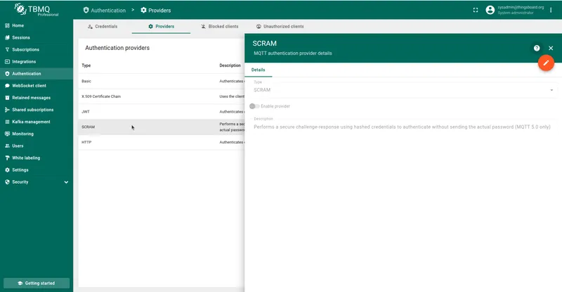 SCRAM authentication provider overview in TBMQ