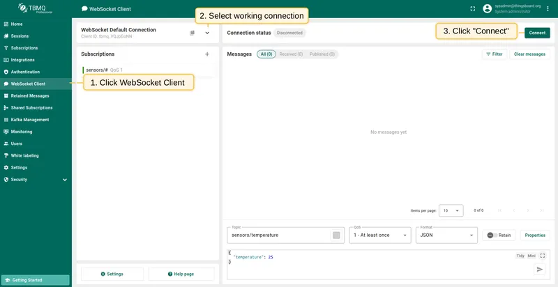 Select a working connection and click Connect