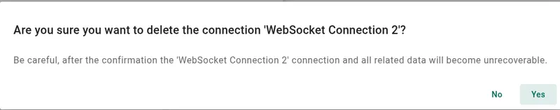 Confirm deletion by clicking Yes