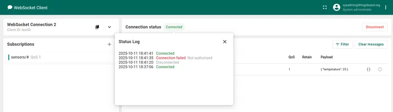 Connection status history on hover