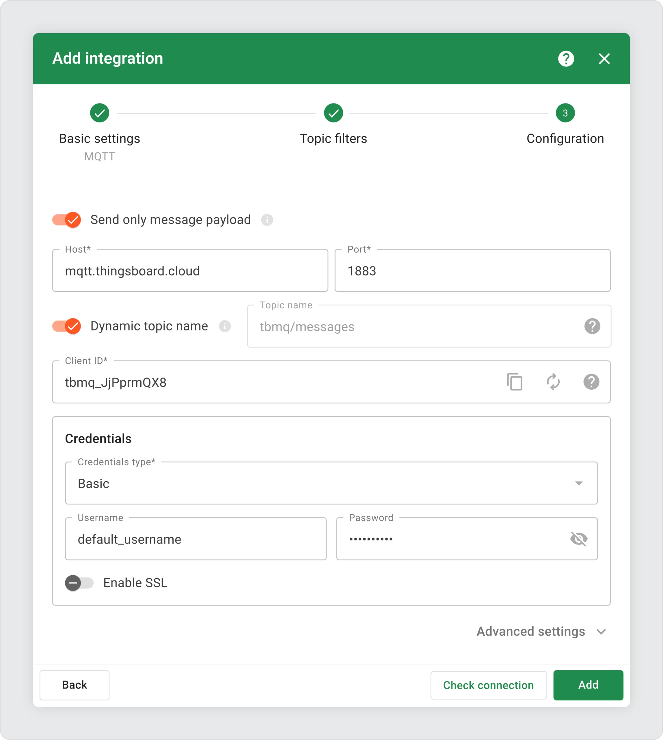 MQTT-to-MQTT integration setup in TBMQ 2.1