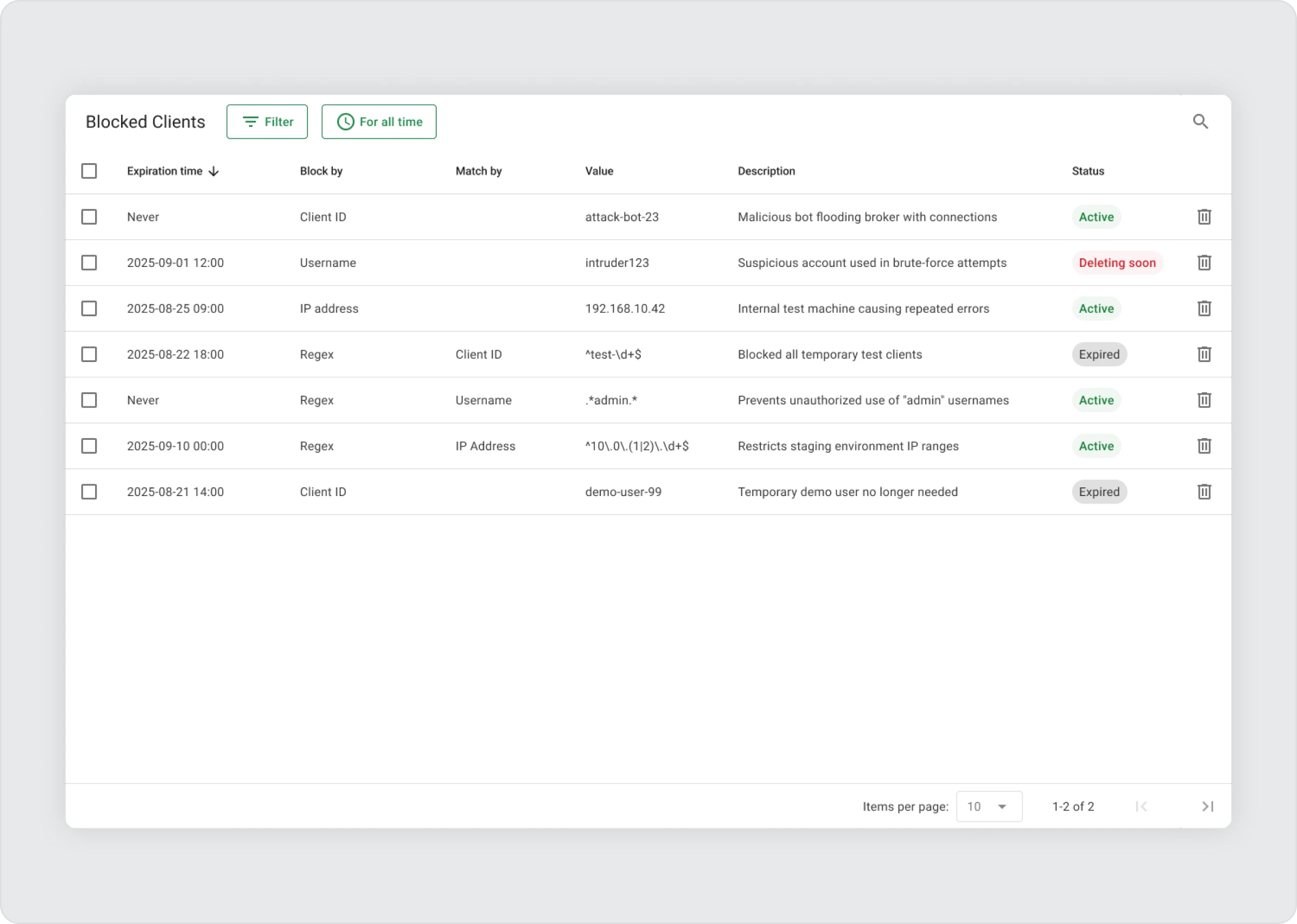Blocked clients management in TBMQ 2.2 security feature